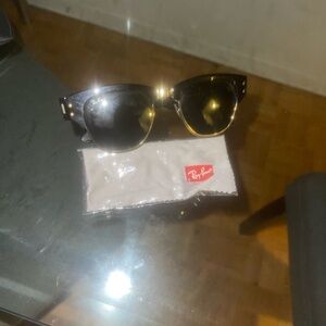 Ray-Ban Black and Gold Clubmaster Sunglasses
